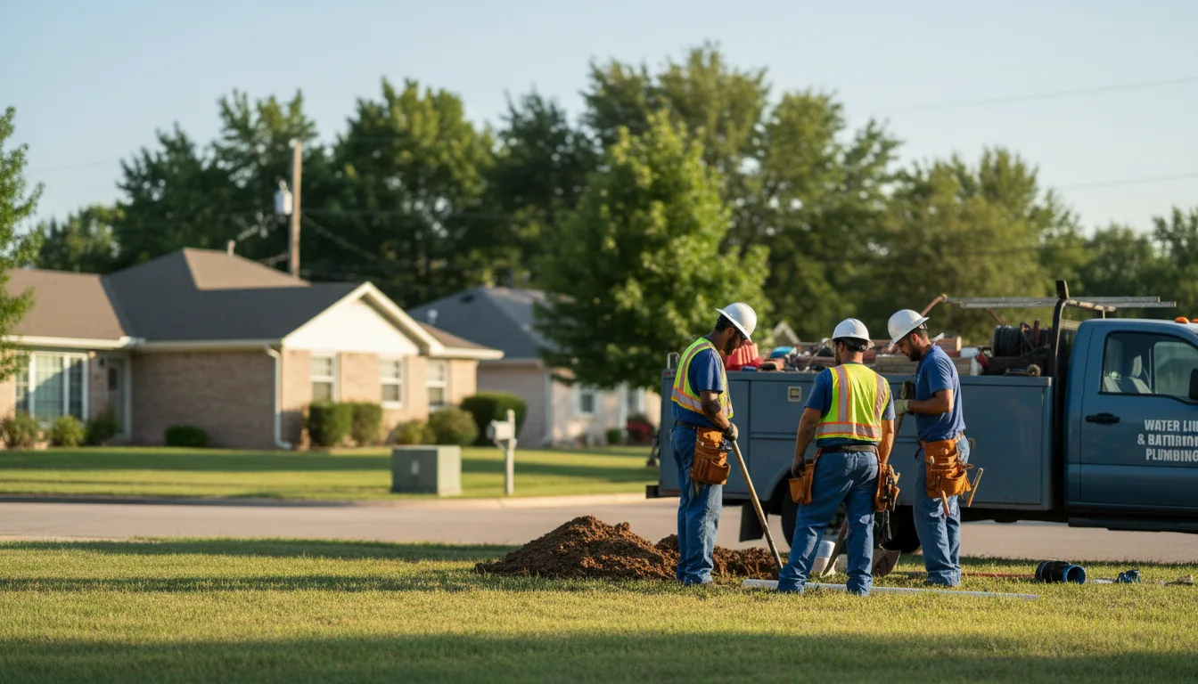 Residential water line and bathroom plumbing service in Emmons, MN